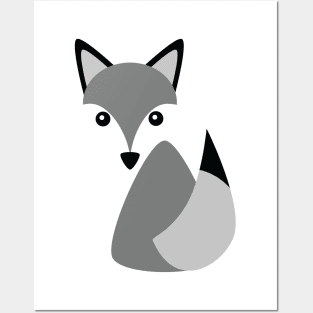 Cute Little Husky Dog Wolf Logo Illustration Posters and Art